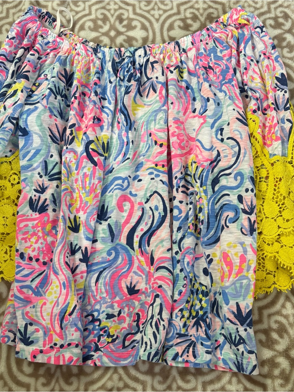 Lilly Pulitzer Pastel Multicolor Knit Top with Gold Logo
